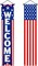 2Pcs Patriotic Decor Welcome Door Banner 4th of July Decorations American Banners Hanging Porch Signs for Independence Memorial Day Veterans Labor Day for Yard Indoor Outdoor Supplies